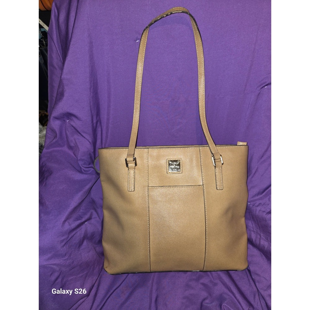 53b. Dooney & Bourke Tan Saffiano Leather Tote Bag Shoulder Purse